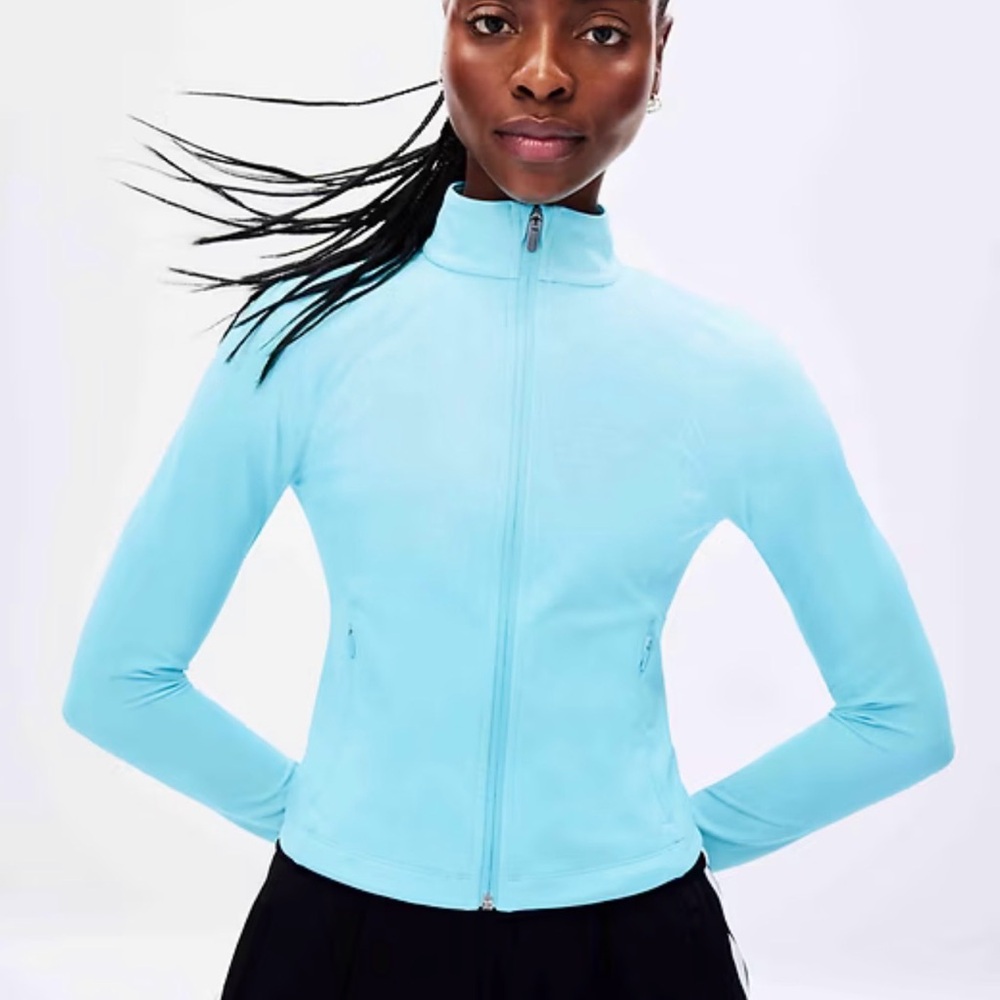 NWT Athleta Salutation Crop Jacket Aqua Size M